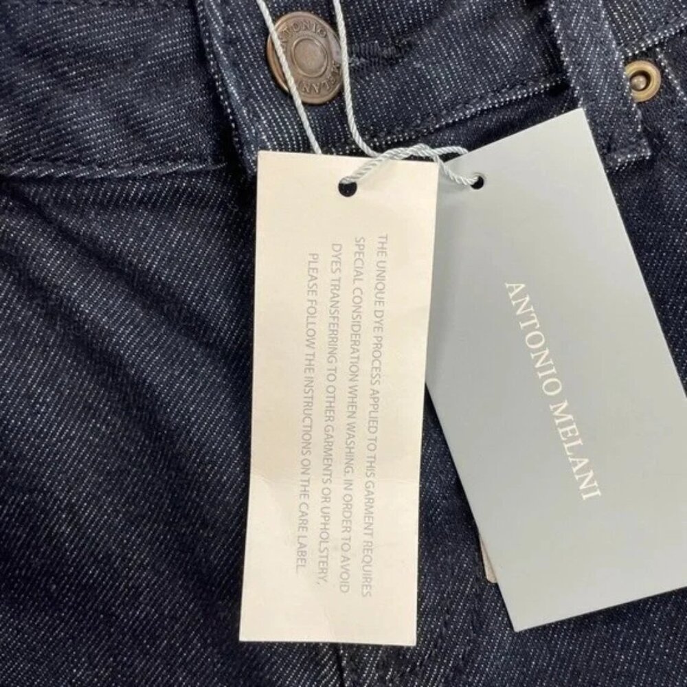 Antonio Melani High Rise Straight Leg Jeans Dark Wash Core Denim Size 32 NWT - Picture 7 of 8